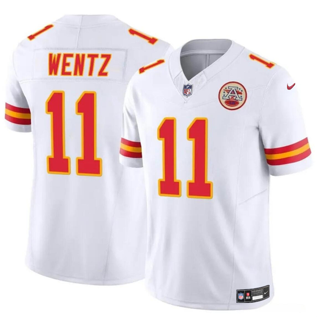 Youth Kansas City Chiefs #11 Carson Wentz White 2023 F.U.S.E Vapor Untouchable Limited Stitched Football Jersey